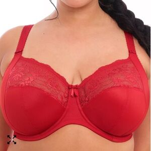 ELOMI Morgan red full figure size 50I underwire stretch lace bra NWT